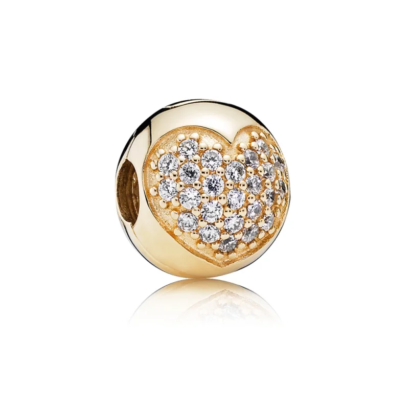 (zdjęcie do) Złote serce Pavé Charms - Pandora PL