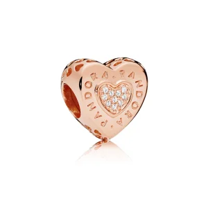 Charms Serce Logo Pandora, Pandora Rose™ (zdjęcie do) Charms Serce Logo Pandora, Pandora Rose™