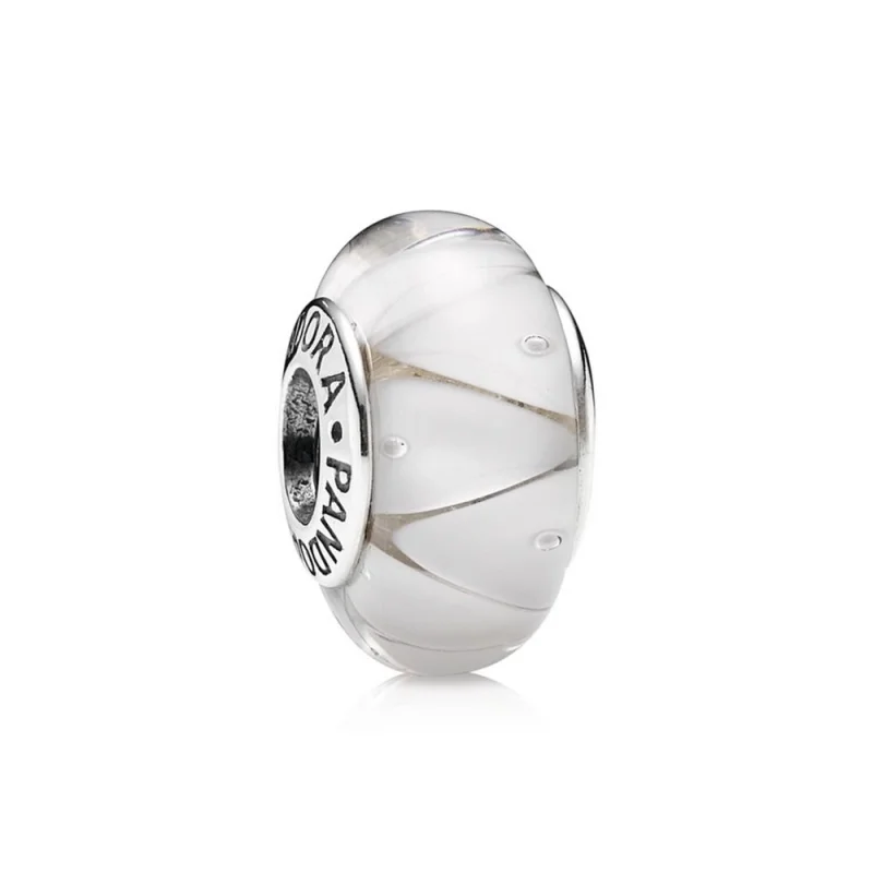 (zdjęcie do) PANDORA White Looking Glass Bead