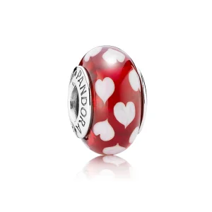 Czerwone i białe serce Murano charm - Pandora PL (zdjęcie do) Czerwone i białe serce Murano charm - Pandora PL