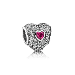 (zdjęcie do) Pavé Triple Heart Charm - Pandora PL