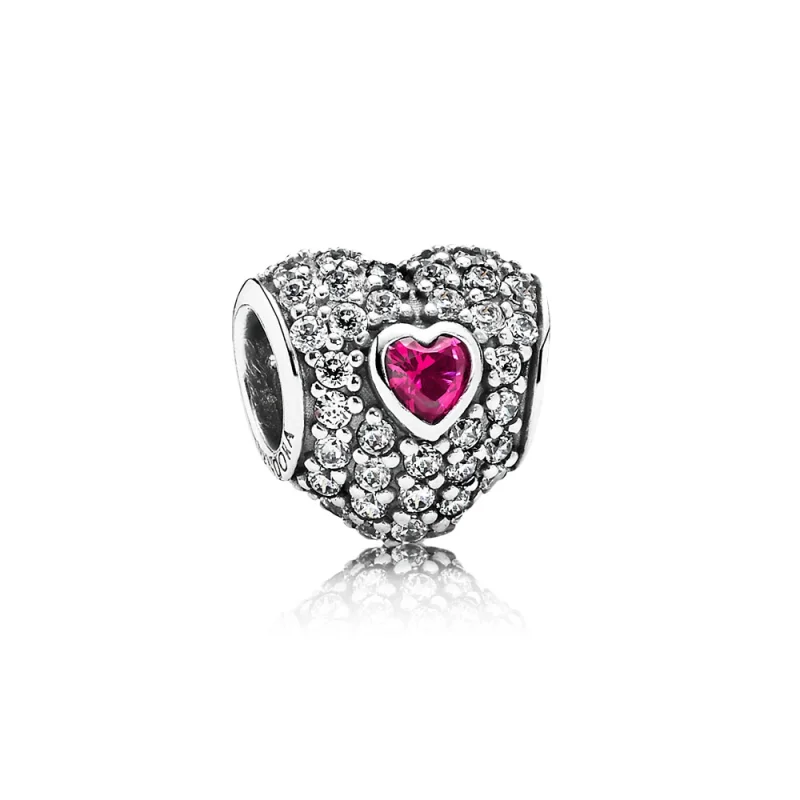 (zdjęcie do) Pavé Triple Heart Charm - Pandora PL