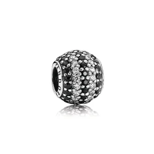(zdjęcie do) Nautical pavé lights, black crystal & clear cz - Pandora PL