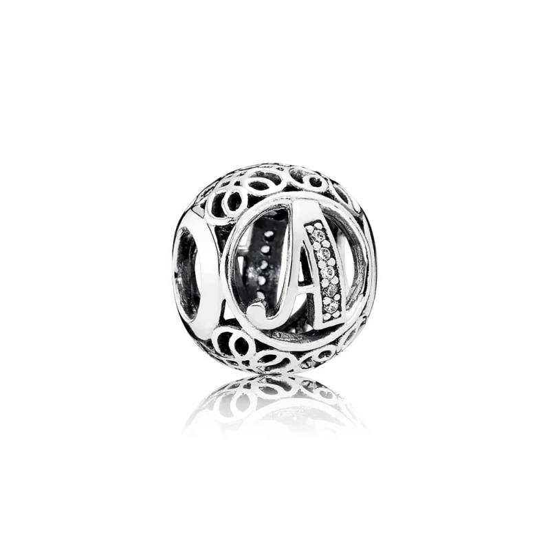 (zdjęcie do) PANDORA Wintage Litera A Czarm - 791845cz