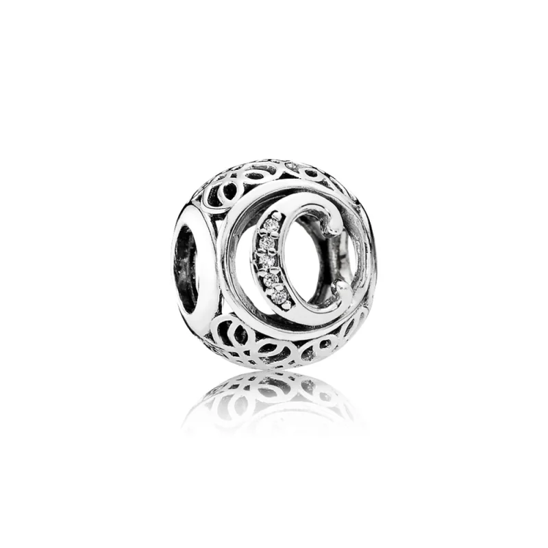 (zdjęcie do) PANDORA Wintage Litera C Charm - 791847cz