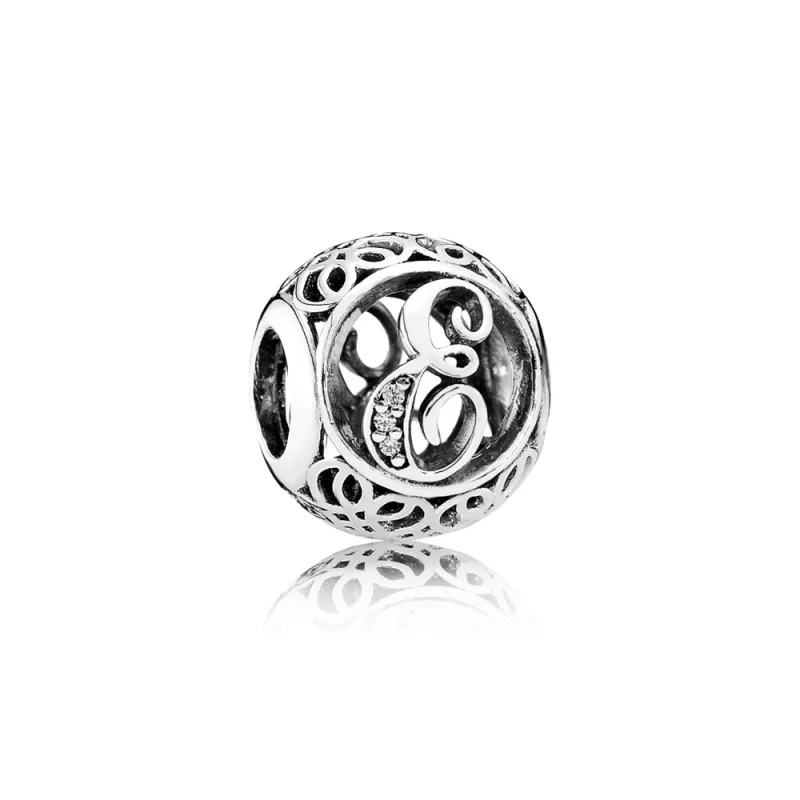 (zdjęcie do) PANDORA Wintage Litera E Charm - 791849cz