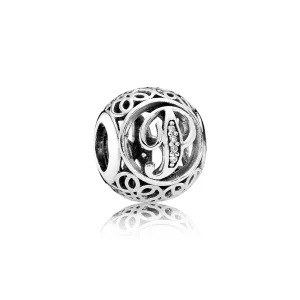 PANDORA Wintage Litera P Charm - 791860cz (zdjęcie do) PANDORA Wintage Litera P Charm - 791860cz