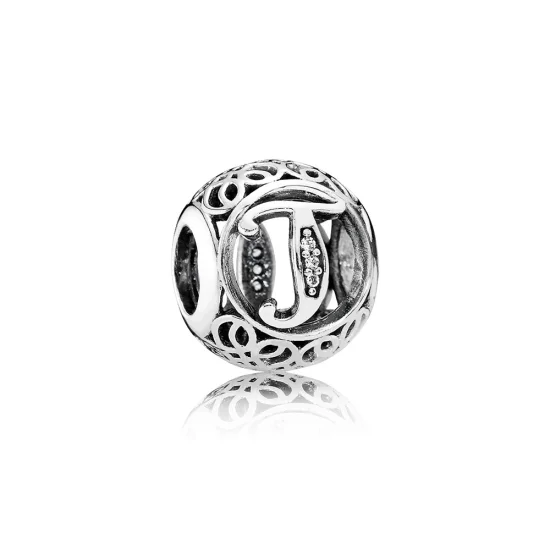 (zdjęcie do) PANDORA Wintage Litera T Czarm - 791864cz