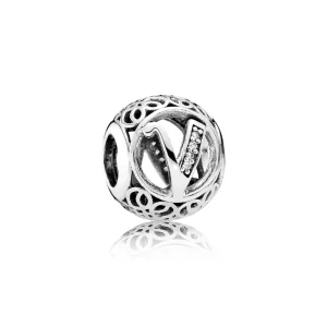 PANDORA Wintage Litera V Charm - 791866cz (zdjęcie do) PANDORA Wintage Litera V Charm - 791866cz