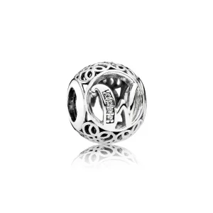 PANDORA Wintage Literka W Charm - 791867cz (zdjęcie do) PANDORA Wintage Literka W Charm - 791867cz
