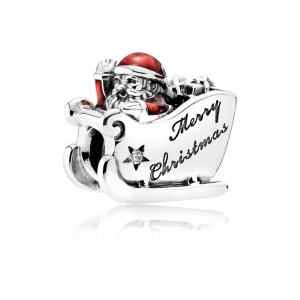 PANDORA Uroczy Święty Mikołaj z Saniami Cząstka - 792004cz (zdjęcie do) PANDORA Uroczy Święty Mikołaj z Saniami Cząstka - 792004cz