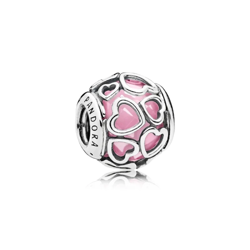 (zdjęcie do) Charms Jasnor&oacute;żowe miłosne serca | PANDORA