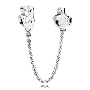 (zdjęcie do) Srebrny Łańcuszek Zabezpieczający, Disney, Mickey Gesty - Pandora