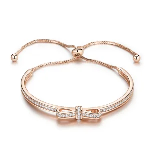 Bransoletka Bangle Typu Pandora Słodka kokardka - SCB108-C (zdjęcie do) Bransoletka Bangle Typu Pandora Słodka kokardka - SCB108-C