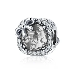 Charms Typu Pandora Pavé kokardka - SCC1058-WH (zdjęcie do) Charms Typu Pandora Pavé kokardka - SCC1058-WH