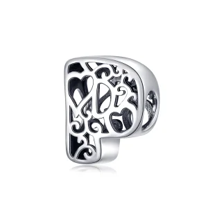 Charms Typu Pandora Magiczna litera P - SCC1229-P (zdjęcie do) Charms Typu Pandora Magiczna litera P - SCC1229-P