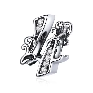 Charms Typu Pandora Numer 4 - SCC1418-4 (zdjęcie do) Charms Typu Pandora Numer 4 - SCC1418-4