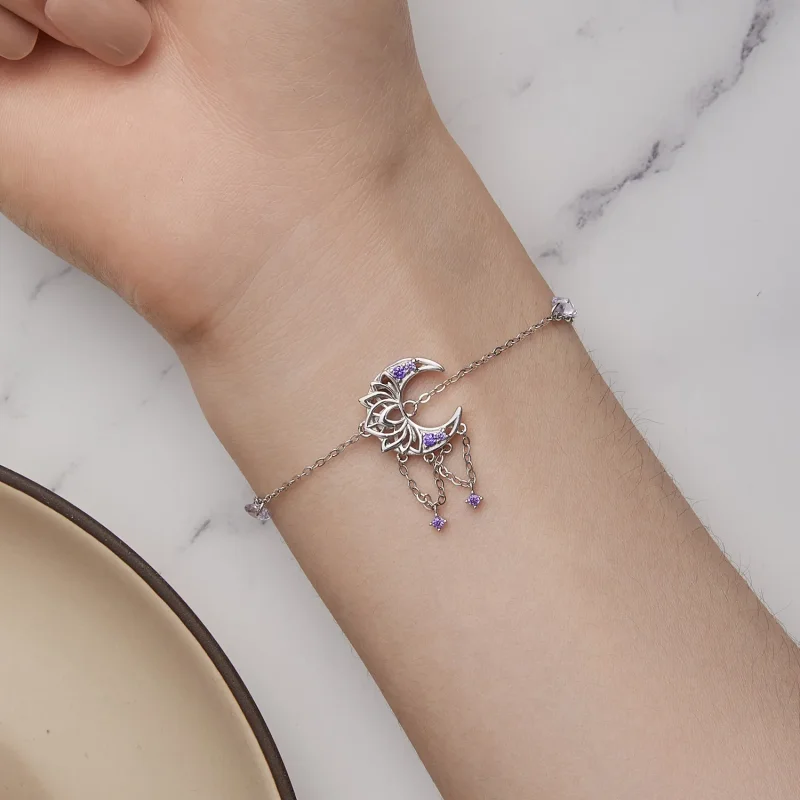 (zdjęcie do) Bransoleta w stylu Pandora z motywem Księżycowego Lustra Marzeń - BSB125 - Wyświetl 7