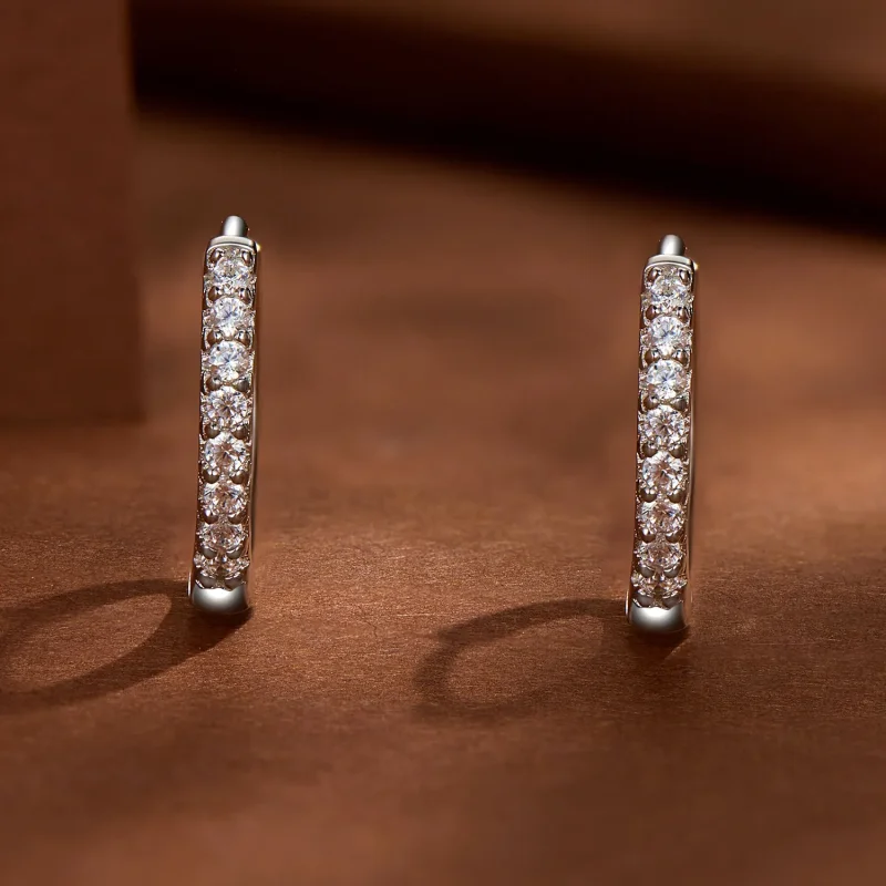 (zdjęcie do) Pandora Styl Delikatne Kolczyki z Cyrkoniami Moissanite - MSE022 - Wyświetl 2