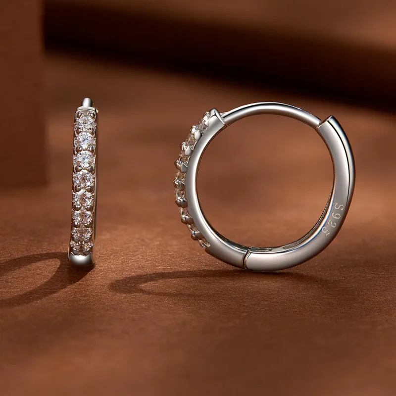 (zdjęcie do) Pandora Styl Delikatne Kolczyki z Cyrkoniami Moissanite - MSE022 - Wyświetl 3