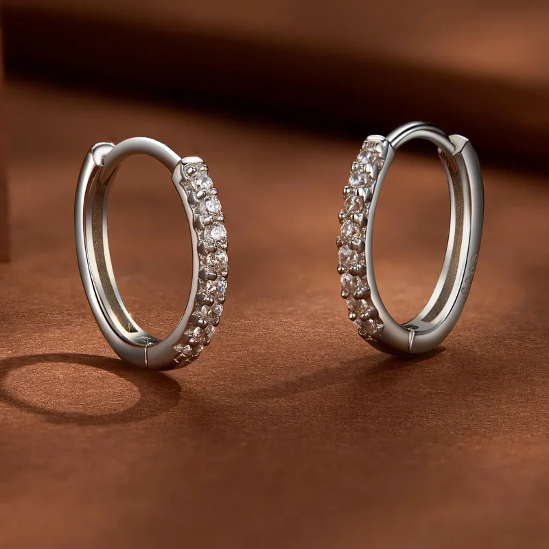 (zdjęcie do) Pandora Styl Delikatne Kolczyki z Cyrkoniami Moissanite - MSE022 - Wyświetl 4