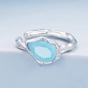 Pandora Styl Niebieski Klips do Uszu w Kształcie Kropli Wody - BSE846