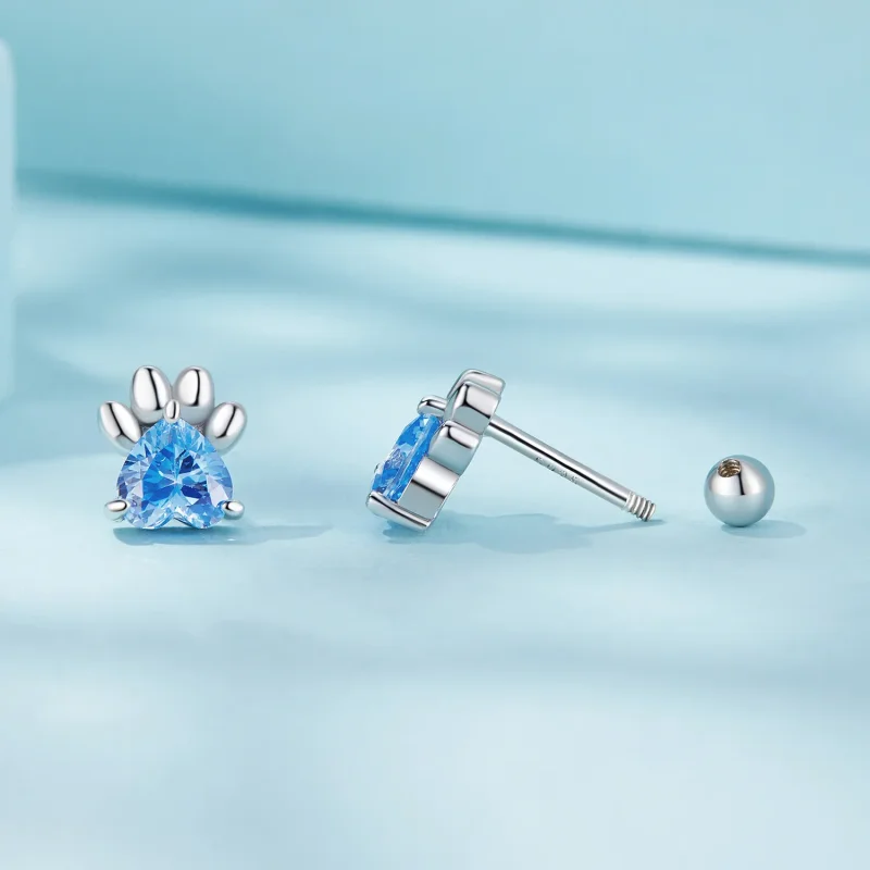 (zdjęcie do) Pandora Styl Niebieskie Kolczyki Szpilki w Kształcie Psiej Łapki - SCE1574-LB - Wyświetl 4