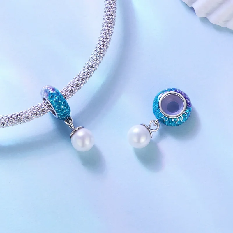 (zdjęcie do) Pandora Styl Rybiej Skali Przestrzenny Charm - BSC875 - Wyświetl 4