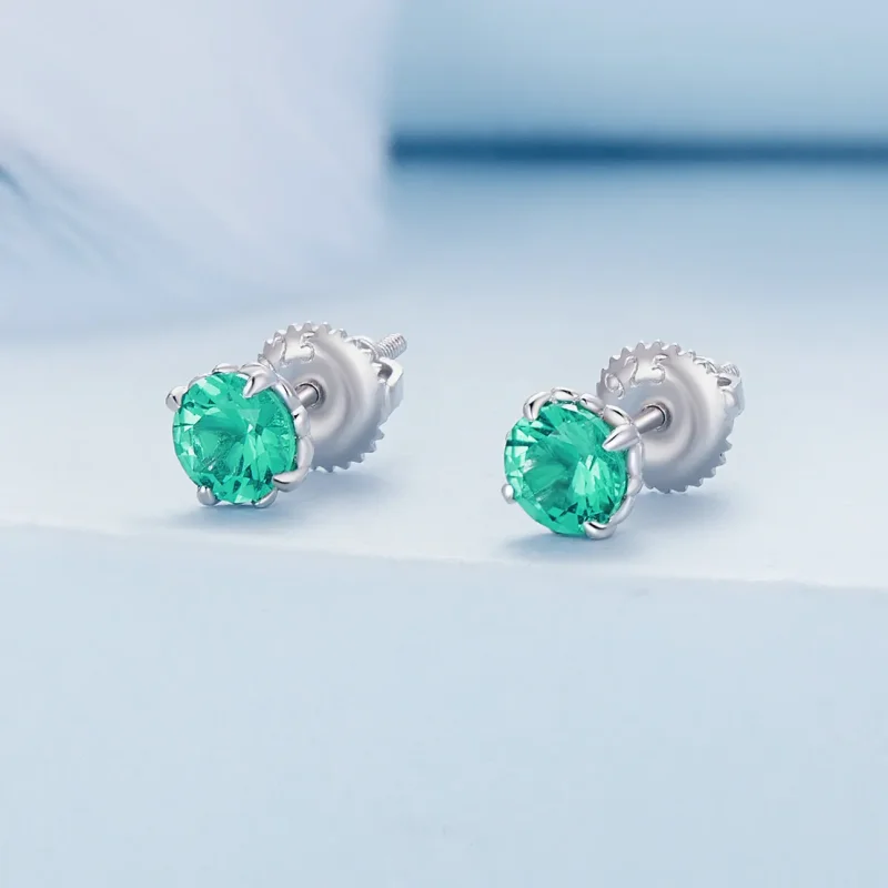 (zdjęcie do) Pandora Styl Zielone Kolczyki Z Nana - BSE831-GN - Wyświetl 2