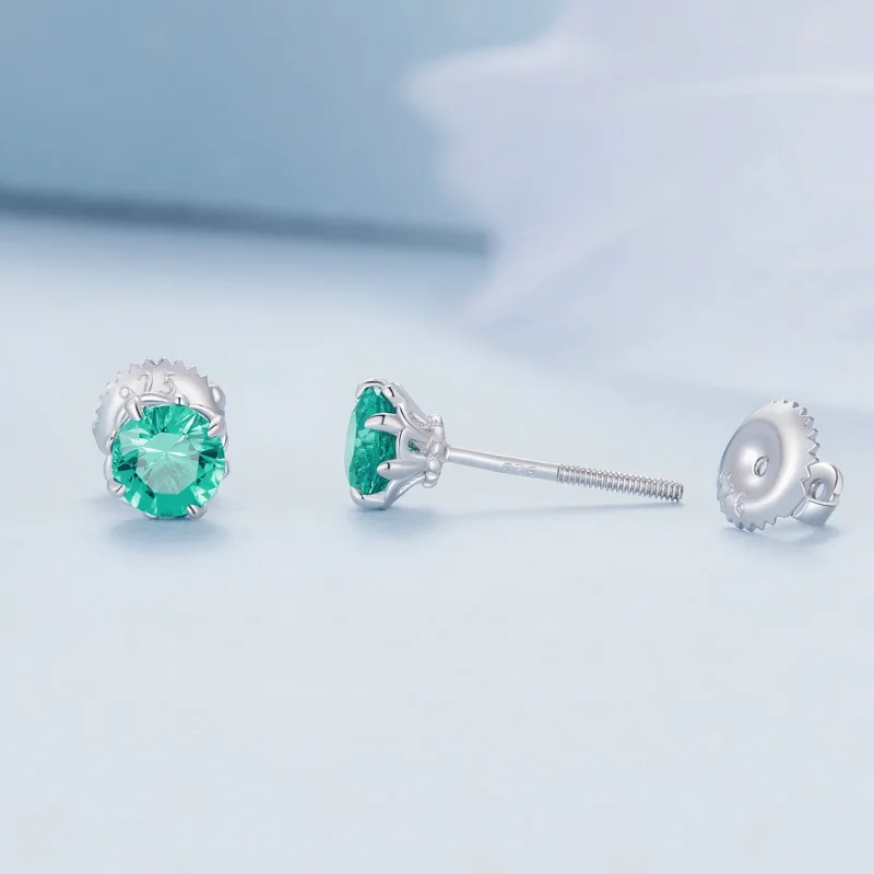 (zdjęcie do) Pandora Styl Zielone Kolczyki Z Nana - BSE831-GN - Wyświetl 3