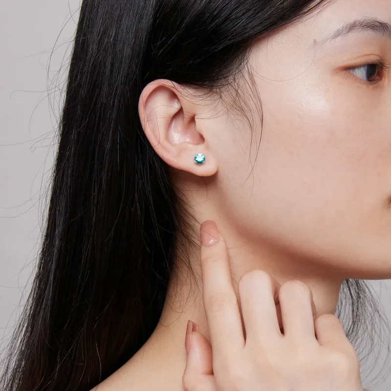 (zdjęcie do) Pandora Styl Zielone Kolczyki Z Nana - BSE831-GN - Wyświetl 6