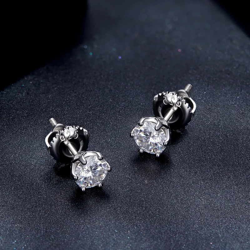 (zdjęcie do) Pandora Style 0.5 Karatowe Kolczyki Sztyfty z Kopalnym Moissanitem na Czterech S - Wyświetl 4