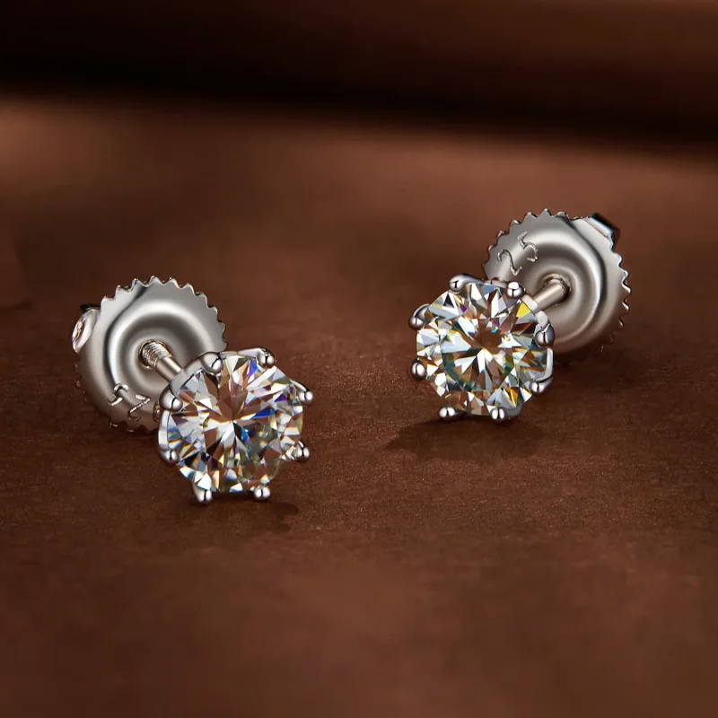 (zdjęcie do) Pandora Style 0.5 Karatowe Kolczyki z Moissanitem - MSE019-S - Wyświetl 2