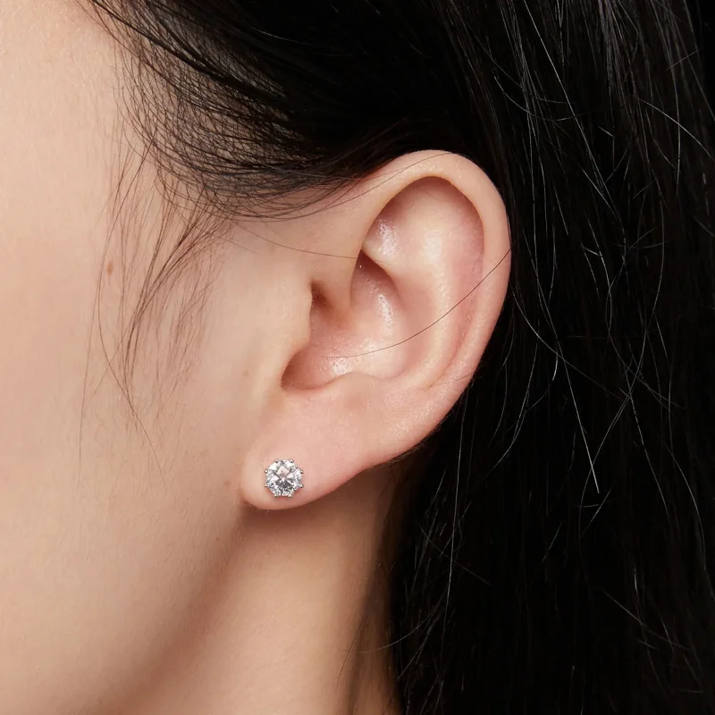 (zdjęcie do) Pandora Style 0.5 Karatowe Kolczyki z Moissanitem - MSE019-S - Wyświetl 4