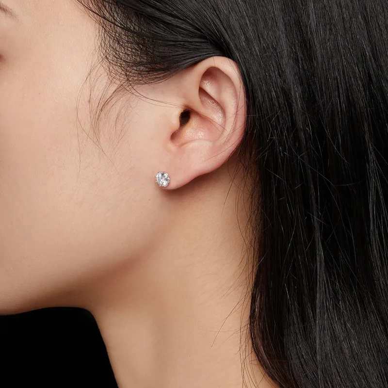 (zdjęcie do) Pandora Style 0.5 Karatowe Kolczyki z Moissanitem - MSE019-S - Wyświetl 5
