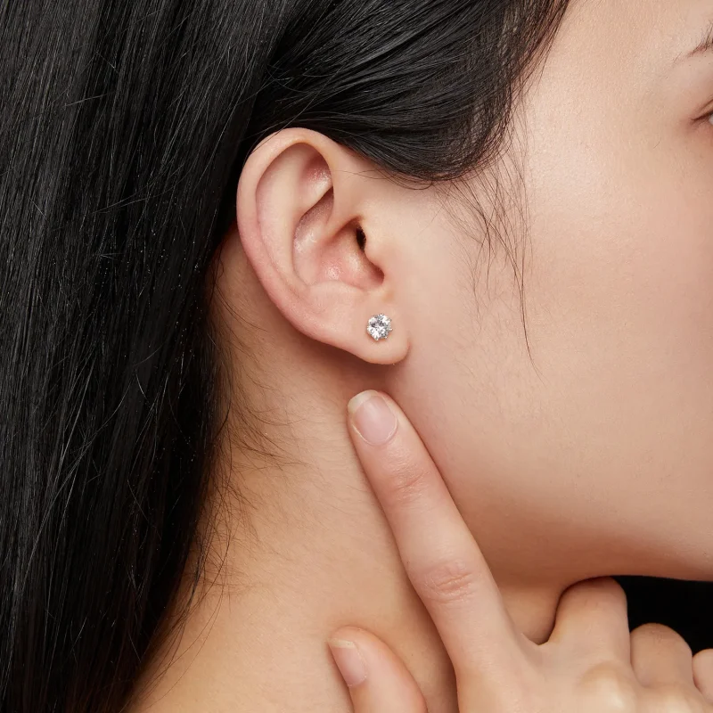 (zdjęcie do) Pandora Style 0.5 Karatowe Kolczyki z Moissanitem - MSE019-S - Wyświetl 6