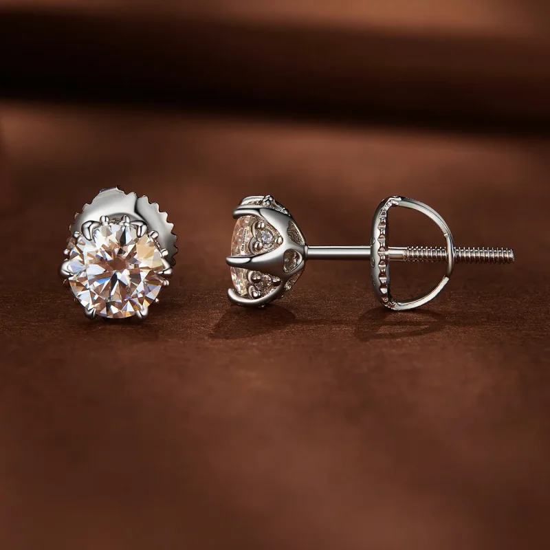 (zdjęcie do) Pandora Style 0.5 Karatowe Kolczyki ze sztucznym diamentem Moissanite - MSE020-S - Wyświetl 2