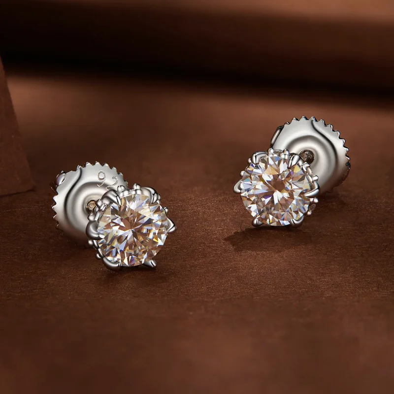 (zdjęcie do) Pandora Style 0.5 Karatowe Kolczyki ze sztucznym diamentem Moissanite - MSE020-S - Wyświetl 3