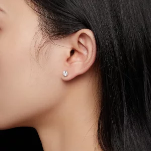 Pandora Style 0.5 Karatowe Kolczyki ze sztucznym diamentem Moissanite - MSE020-S