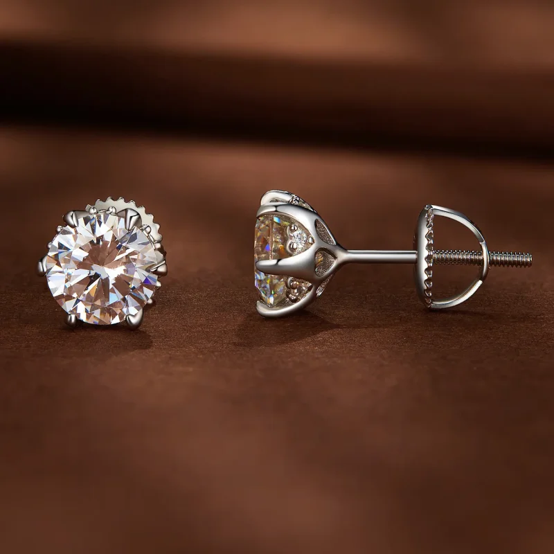 (zdjęcie do) Pandora Style 1-karatowe kolczyki sztuczne diamenty Moissanite - MSE020-L - Wyświetl 2