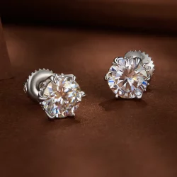 Pandora Style 1-karatowe kolczyki sztuczne diamenty Moissanite - MSE020-L