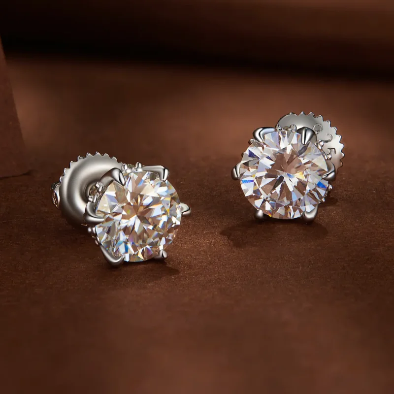 (zdjęcie do) Pandora Style 1-karatowe kolczyki sztuczne diamenty Moissanite - MSE020-L - Wyświetl 3