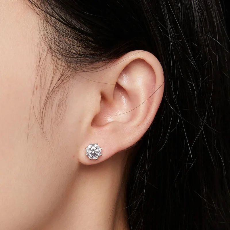 (zdjęcie do) Pandora Style 1 Karatowe Kolczyki Sztyfty z Moissanitem - MSE019-L - Wyświetl 4