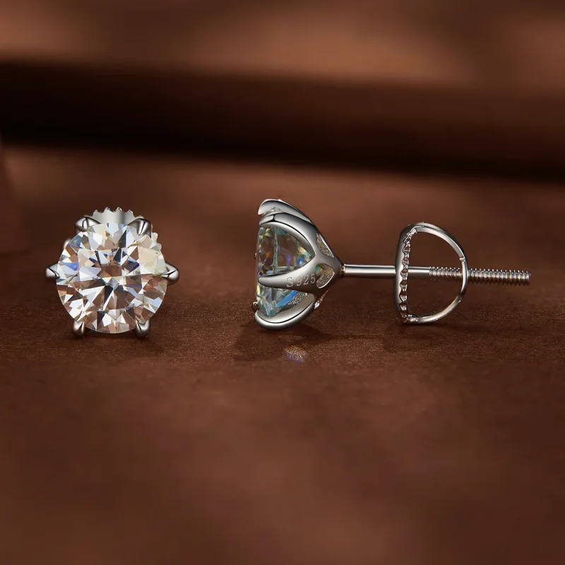 (zdjęcie do) Pandora Style 1 Karatowe Kolczyki ze sztucznym diamentem Moissanite - MSE021-S - Wyświetl 2