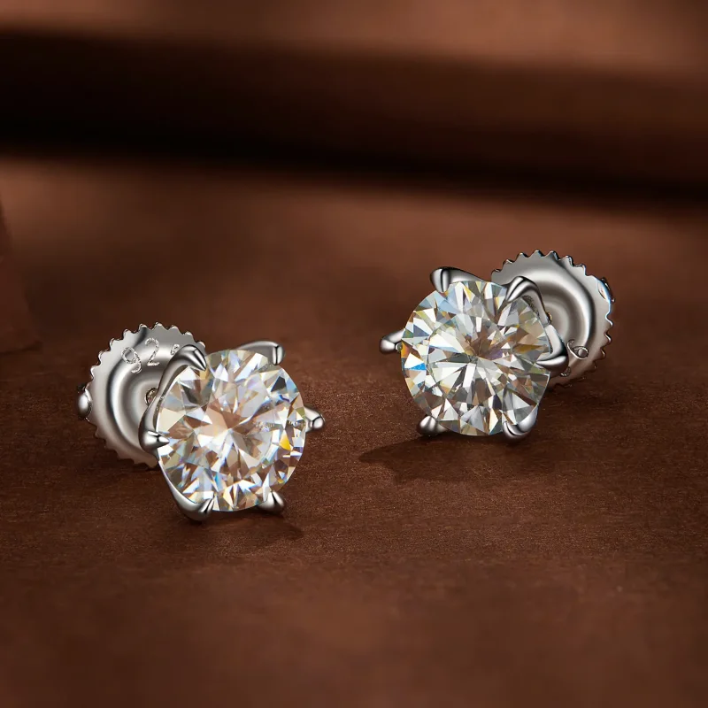 (zdjęcie do) Pandora Style 1 Karatowe Kolczyki ze sztucznym diamentem Moissanite - MSE021-S - Wyświetl 3