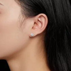 Pandora Style 1 Karatowe Kolczyki ze sztucznym diamentem Moissanite - MSE021-S