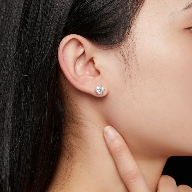 (zdjęcie do) Pandora Style 1 Karatowe Kolczyki ze sztucznym diamentem Moissanite - MSE021-S - Wyświetl 6