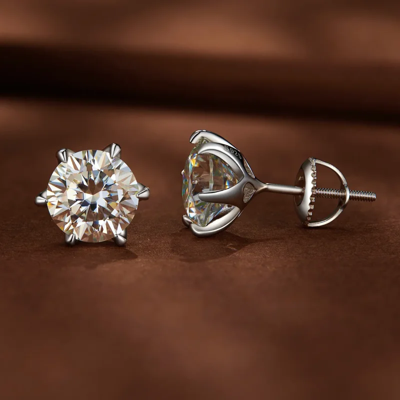 (zdjęcie do) Pandora Style 2 Karatowe Kolczyki z Moissanitem - MSE021-L - Wyświetl 2