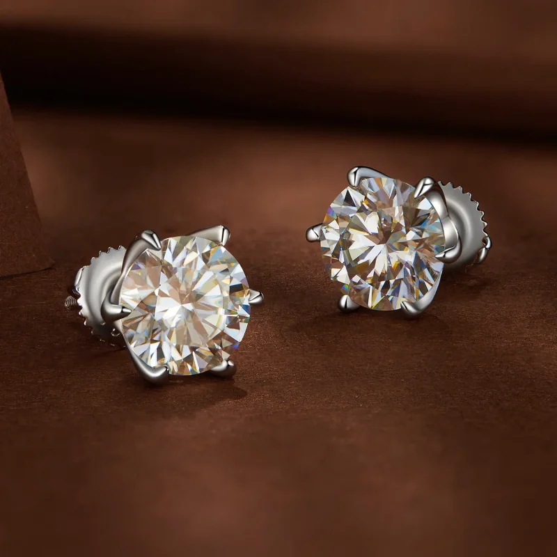 (zdjęcie do) Pandora Style 2 Karatowe Kolczyki z Moissanitem - MSE021-L - Wyświetl 3