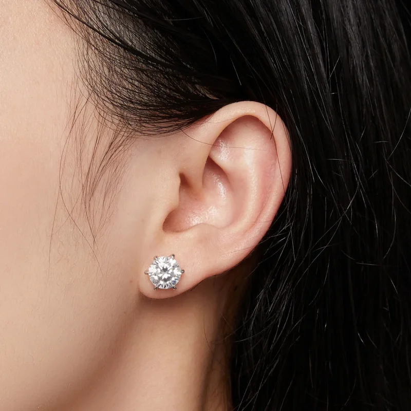 (zdjęcie do) Pandora Style 2 Karatowe Kolczyki z Moissanitem - MSE021-L - Wyświetl 4